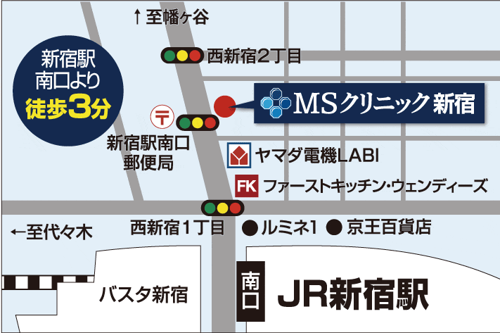 MSクリニック東京新宿アクセス地図