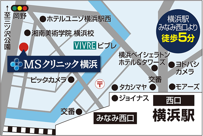 MSクリニック神奈川横浜のアクセス地図