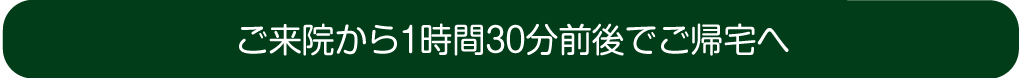 ご来院から1時間30分前後でご帰宅へ