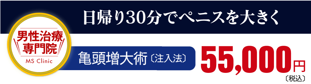 亀頭増大術の費用プラン